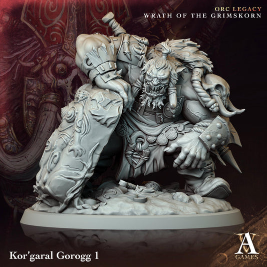 Kor'garal Gorogg Orcs Miniatures (Set of 4 unique) | Archvillain Games | Fantasy or Sci-Fi Wargaming | TTRPGs | 32mm Scale