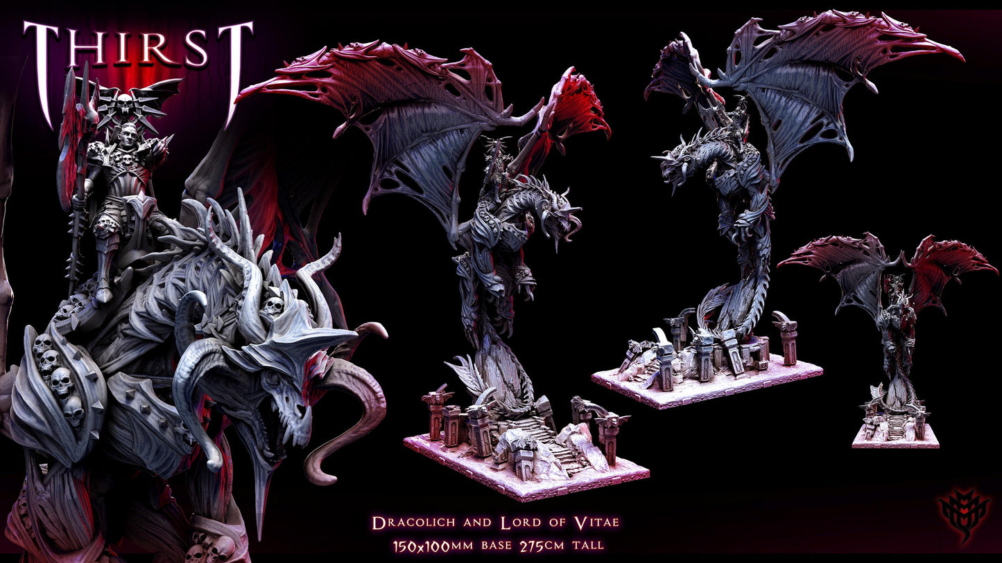 Vampiric Dracolich Miniature | Mini Monster Mayhem | Fantasy Wargaming | TTRPGs | Vampires