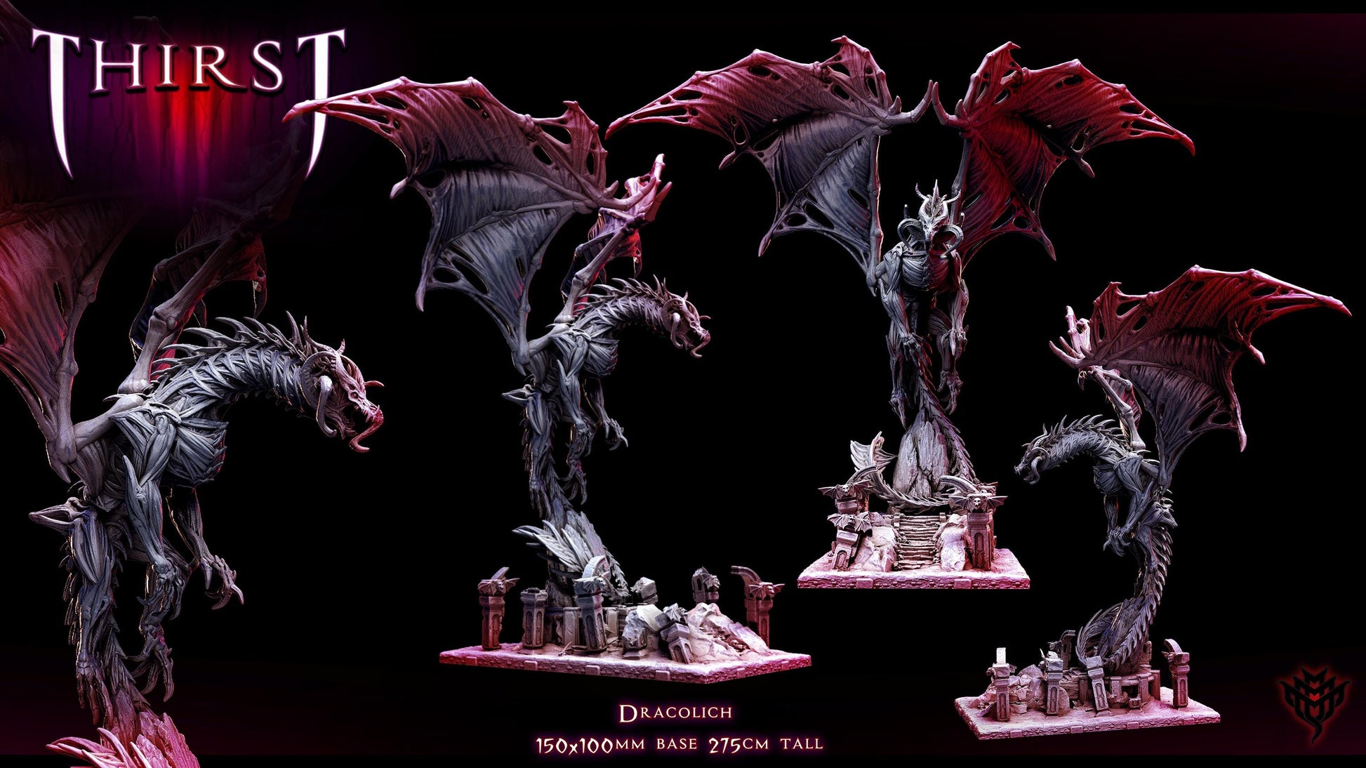 Vampiric Dracolich Miniature | Mini Monster Mayhem | Fantasy Wargaming | TTRPGs | Vampires