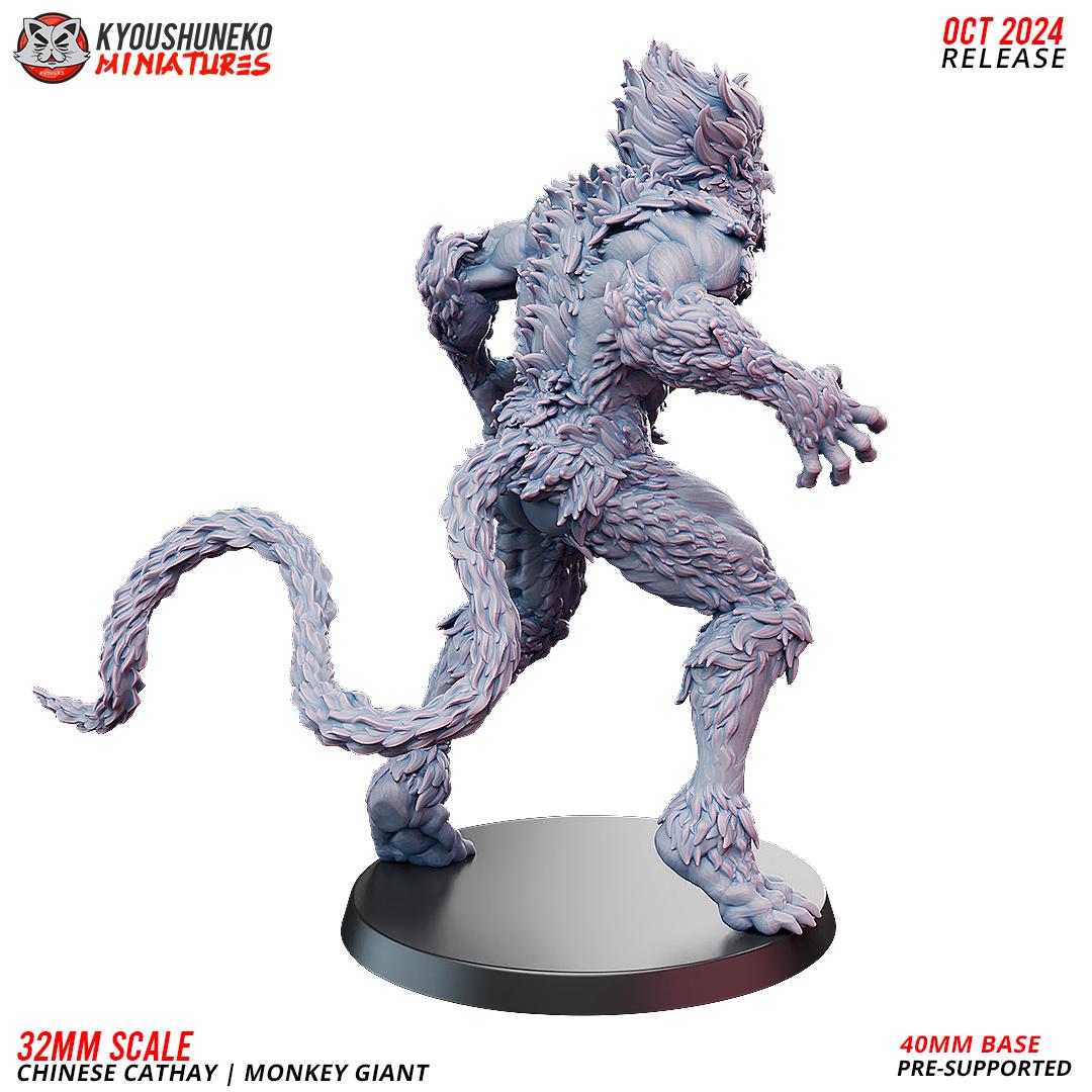 Cathay Monkey Giant Miniature (w/ base) | Kyoushuneko Minis | Fantasy Wargaming | 32mm Scale