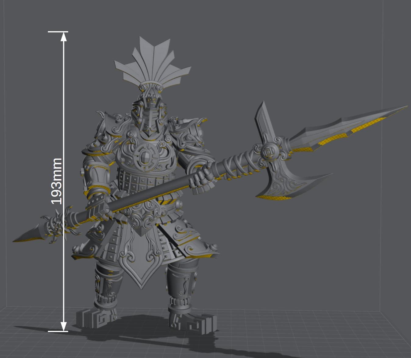 Cathay Terracotta Guardian Miniature (w/ base) | Kyoushuneko Minis | Fantasy Wargaming | 32mm Scale