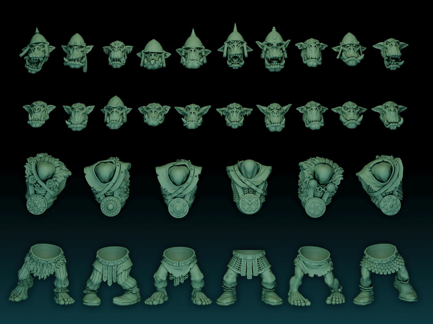 Longsnouts Orc Soldiers Miniatures Kit | The Longsnouts | Fantasy Wargaming | 32mm Scale