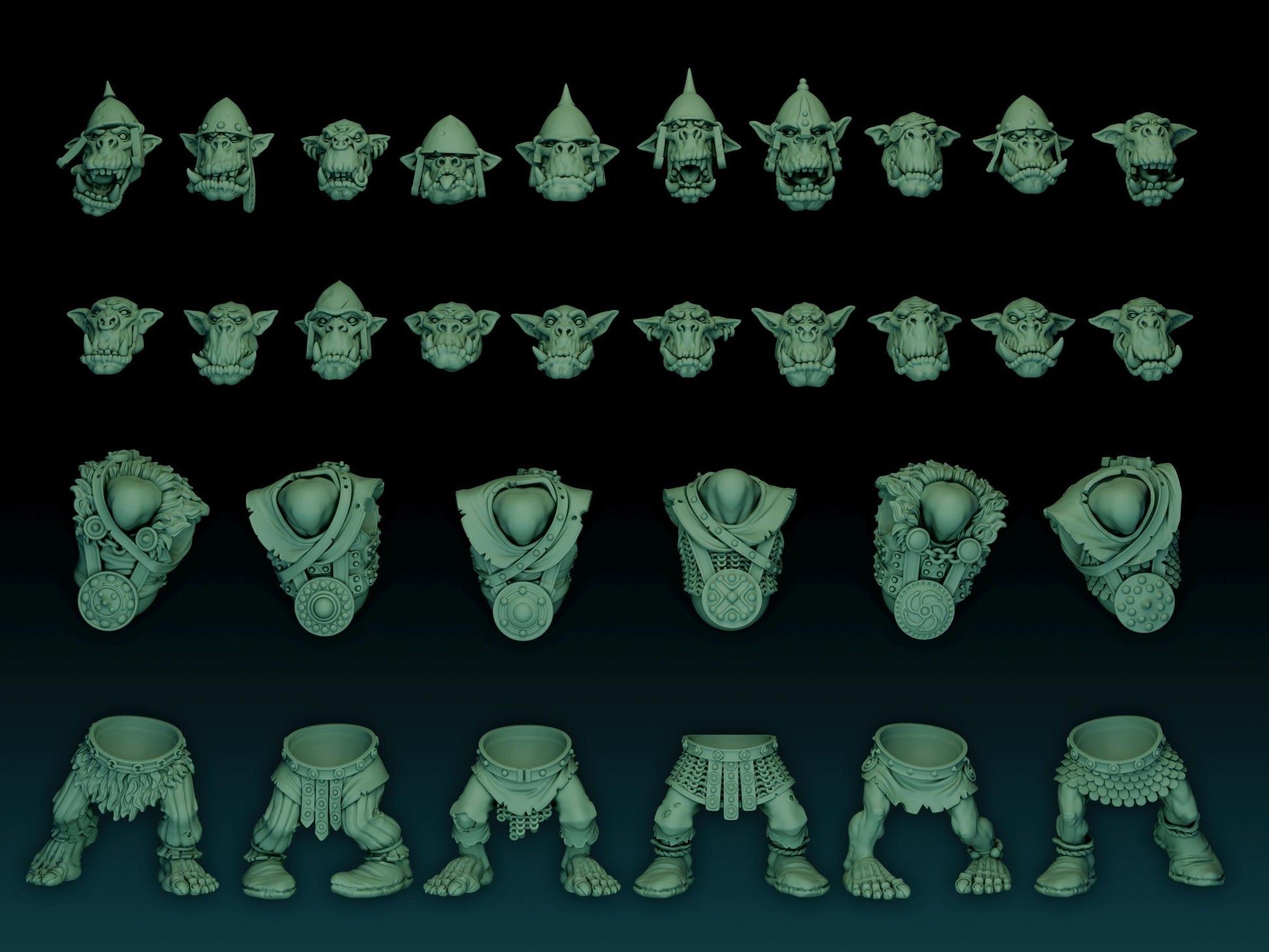 Longsnouts Orc Soldiers Miniatures Kit | The Longsnouts | Fantasy Wargaming | 32mm Scale