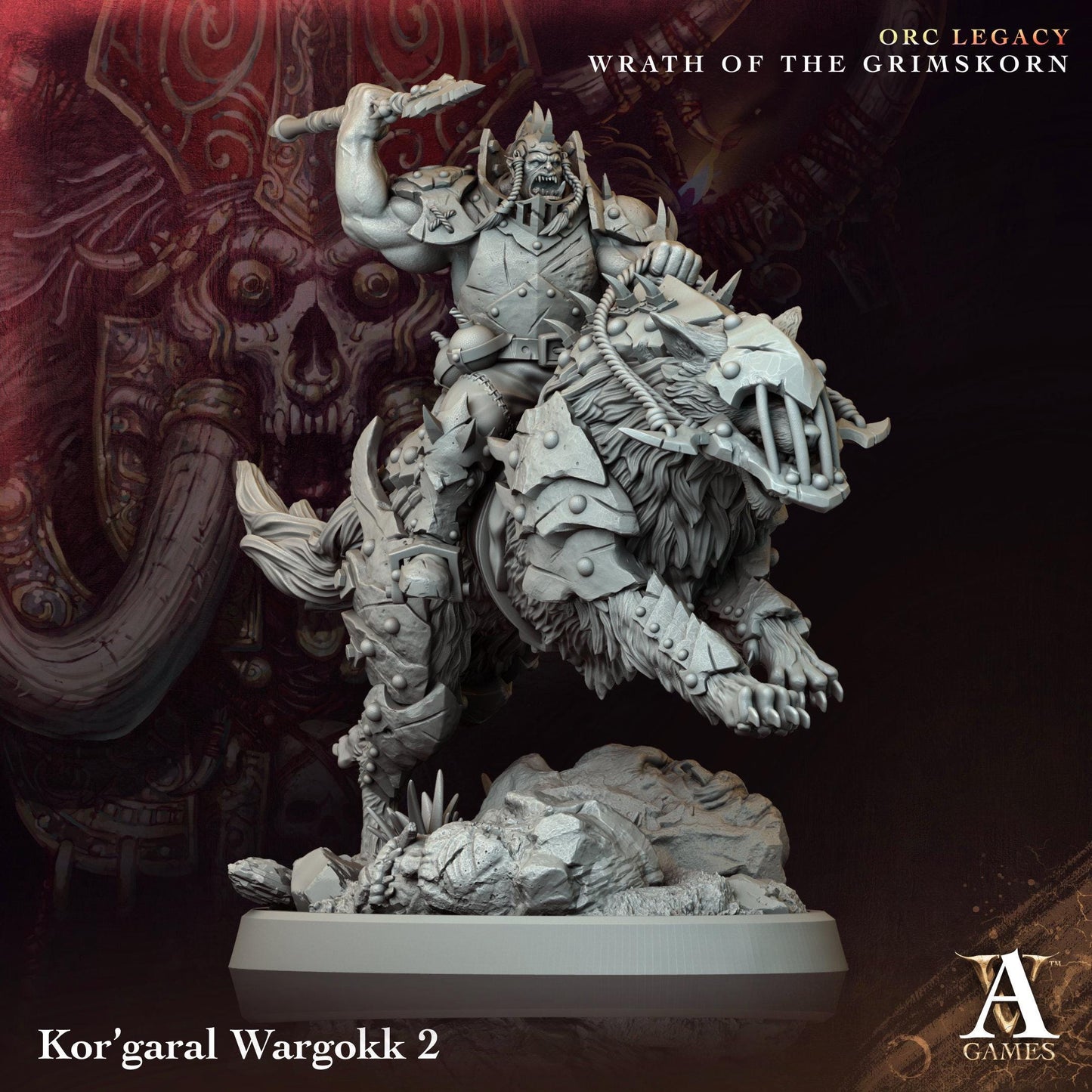 Kor'garal Wargokk Orcs Miniatures (Set of 4 unique) | Archvillain Games | Fantasy or Sci-Fi Wargaming | TTRPGs | 32mm Scale