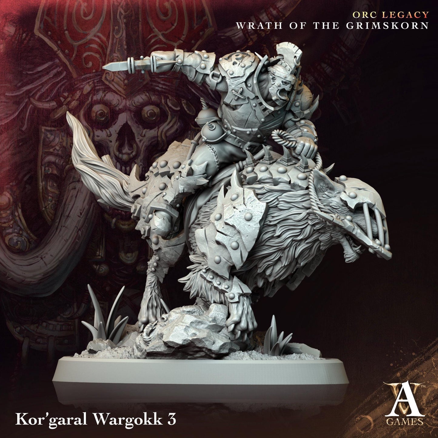 Kor'garal Wargokk Orcs Miniatures (Set of 4 unique) | Archvillain Games | Fantasy or Sci-Fi Wargaming | TTRPGs | 32mm Scale