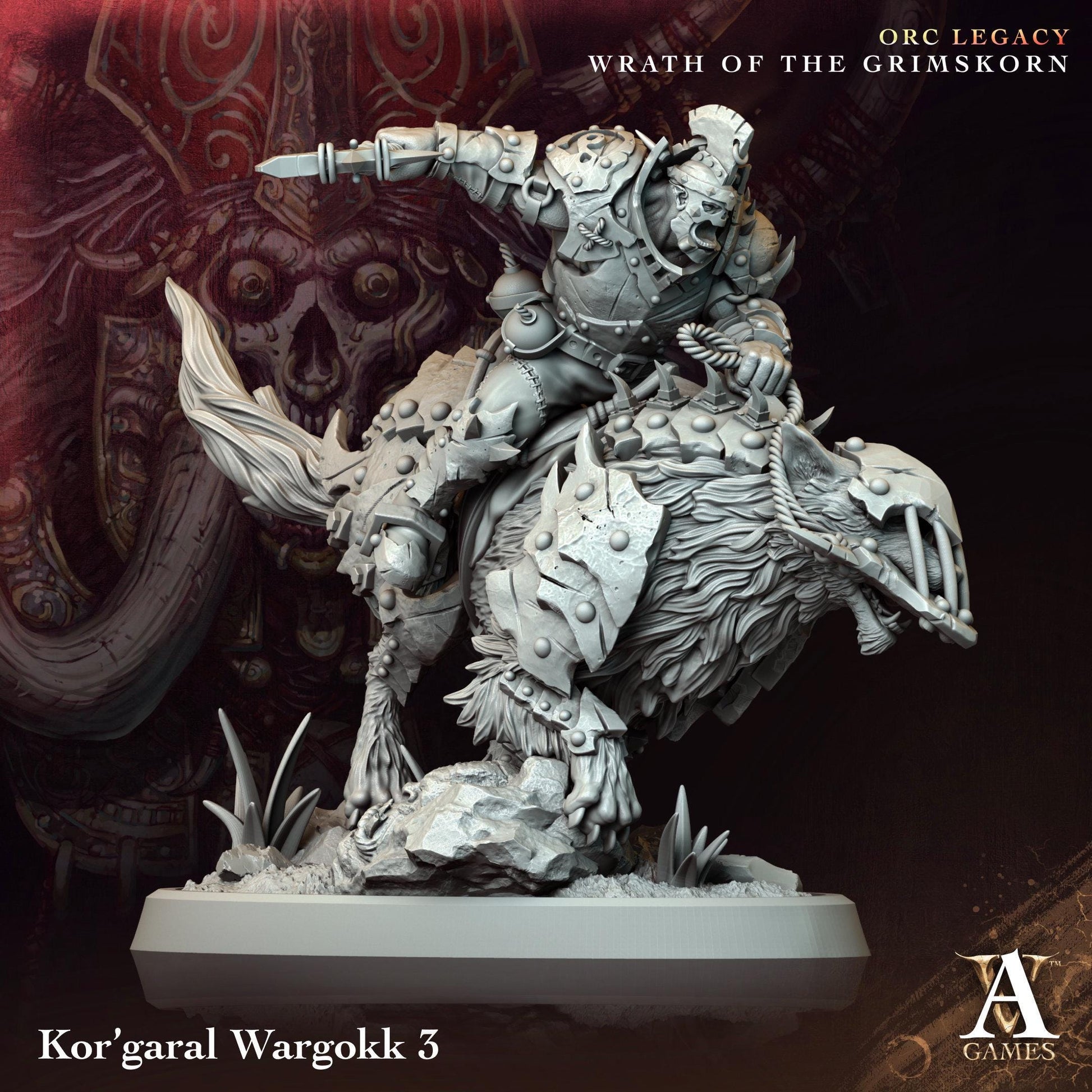 Kor'garal Wargokk Orcs Miniatures (Set of 4 unique) | Archvillain Games | Fantasy or Sci-Fi Wargaming | TTRPGs | 32mm Scale