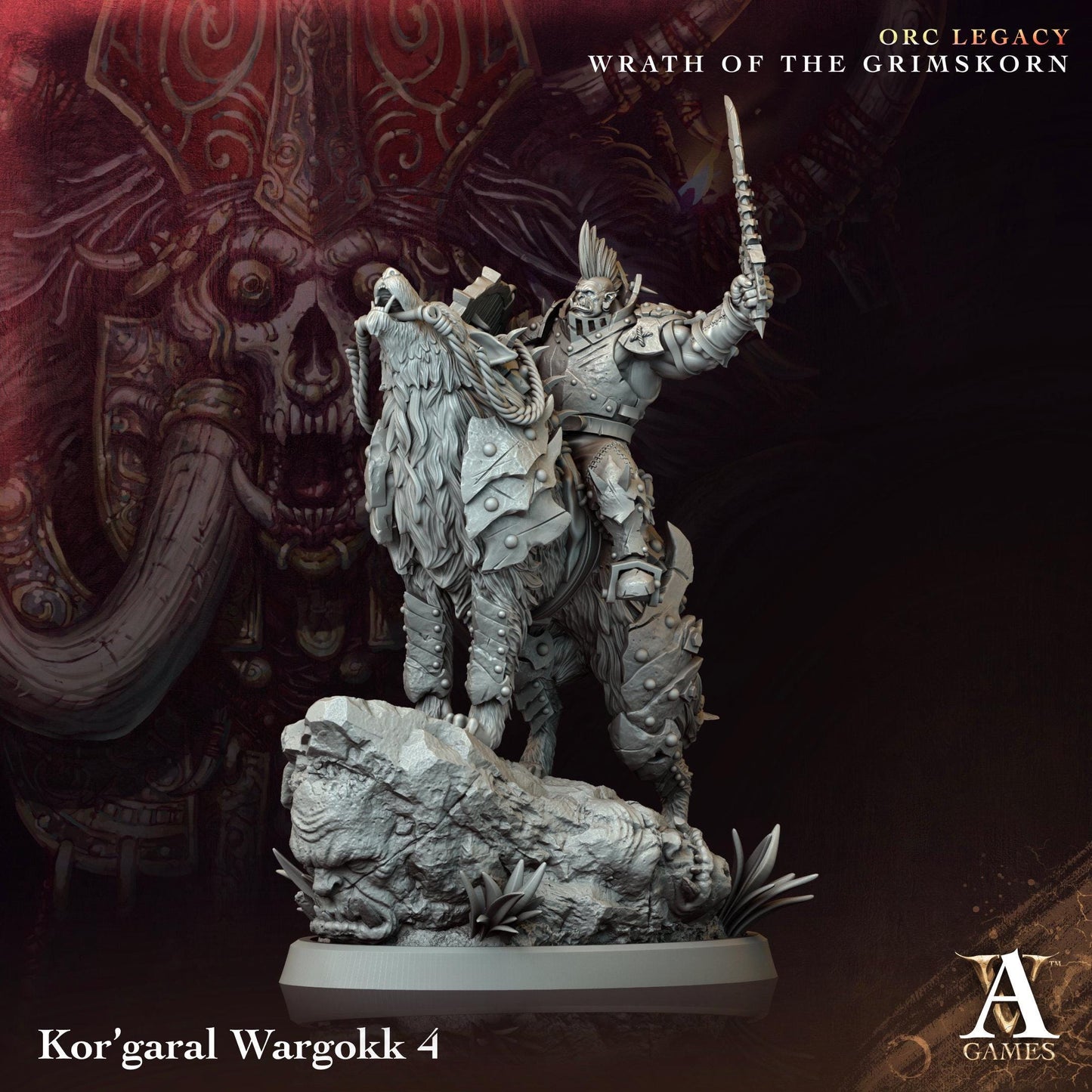 Kor'garal Wargokk Orcs Miniatures (Set of 4 unique) | Archvillain Games | Fantasy or Sci-Fi Wargaming | TTRPGs | 32mm Scale