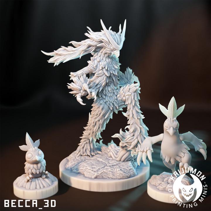 Kaijumon Fire Chicken Line Miniatures | 3D Printed Collectible | Figurine