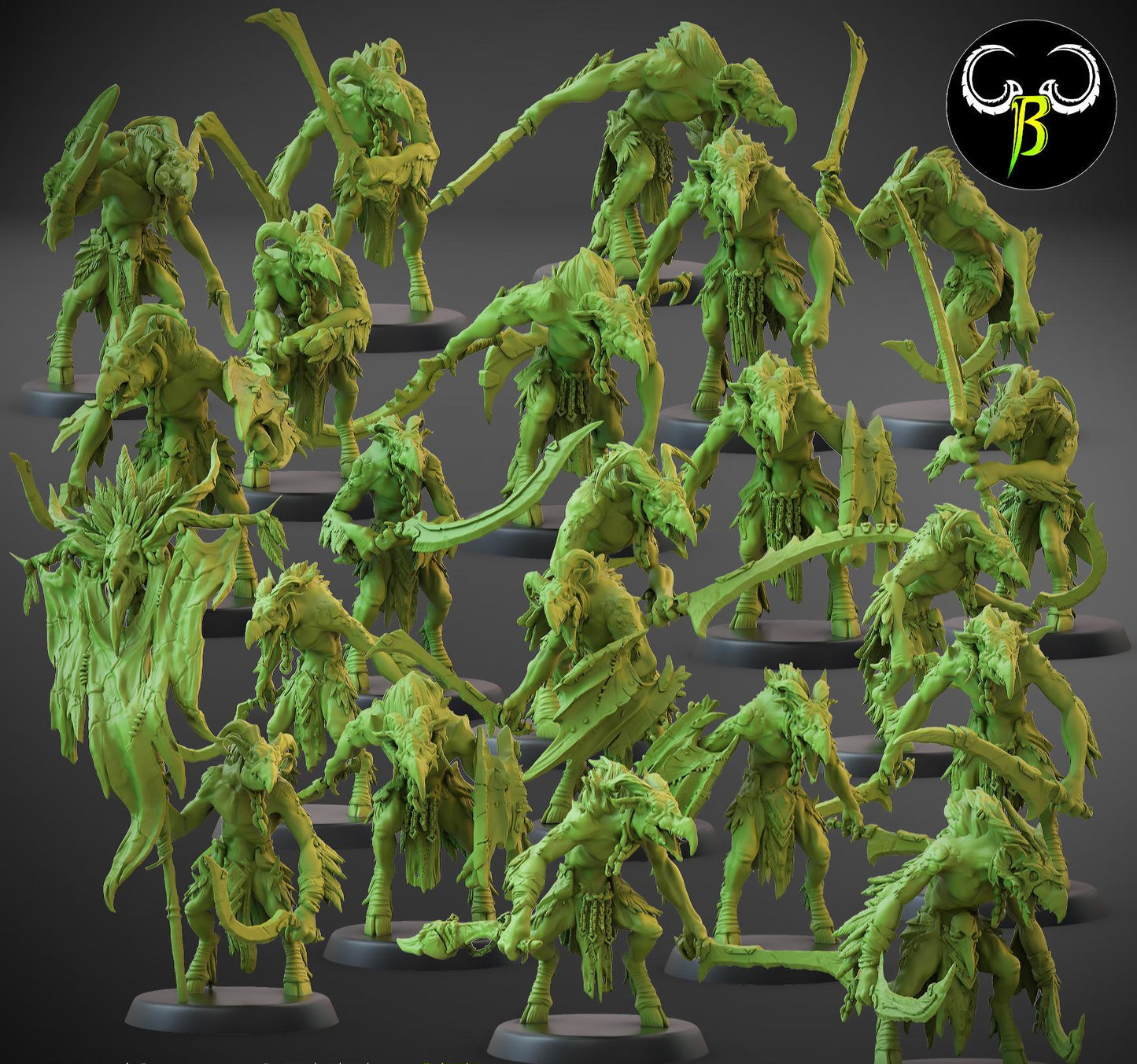 Avian Raider Squad Miniatures (w/ Bases) | Clay Beast Creations | Tabletop Wargaming | 32mm Scale |