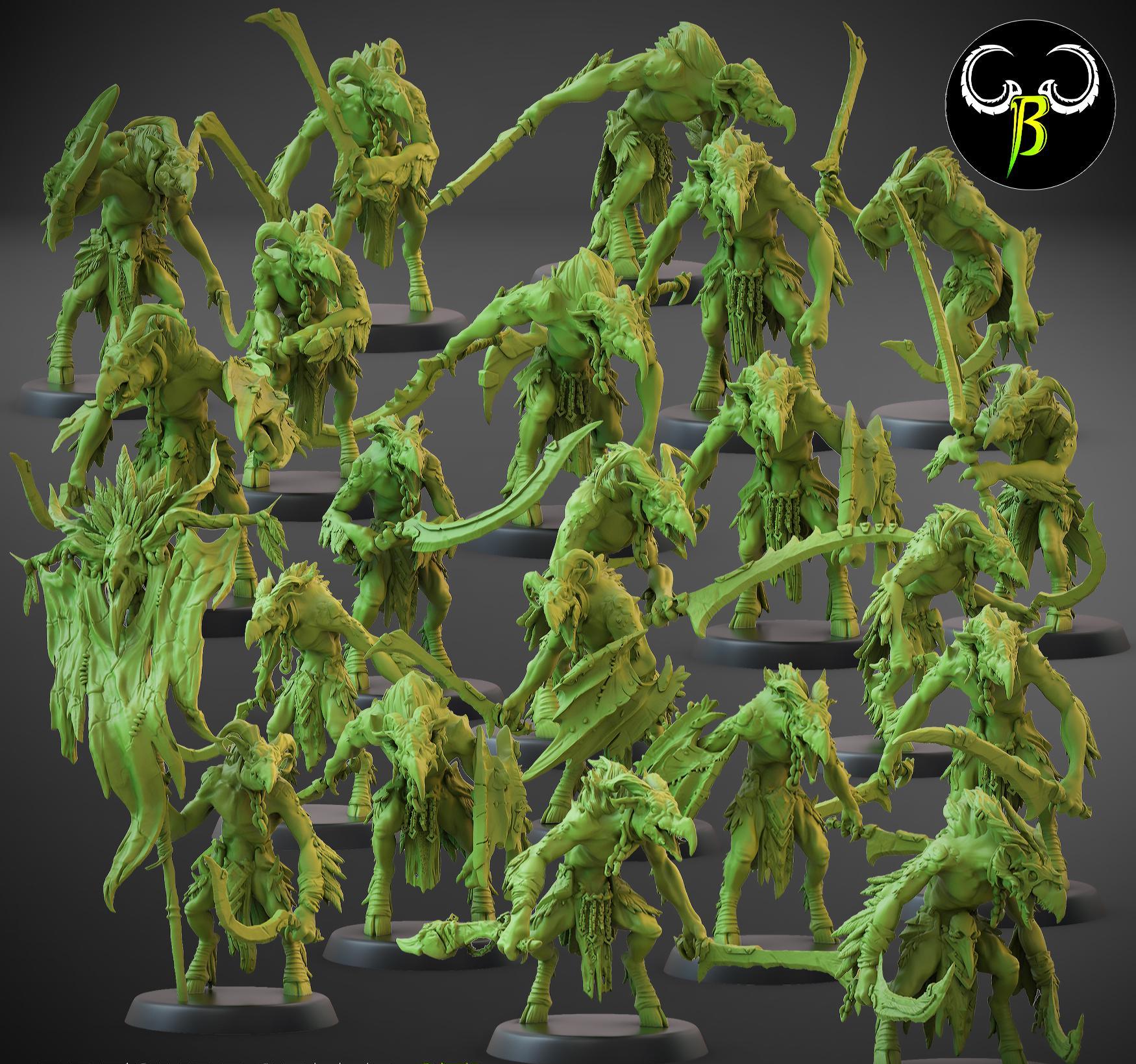 Avian Raider Squad Miniatures (w/ Bases) | Clay Beast Creations | Tabletop Wargaming | 32mm Scale |