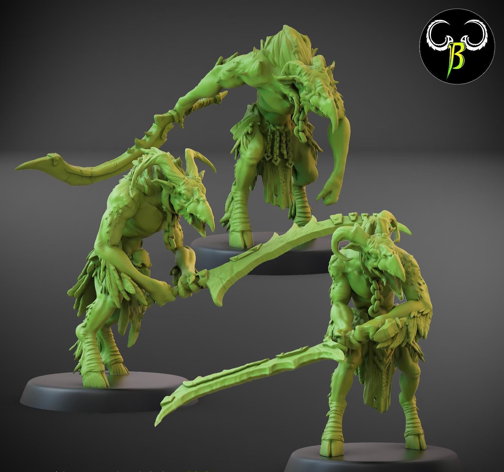 Avian Raider Squad Miniatures (w/ Bases) | Clay Beast Creations | Tabletop Wargaming | 32mm Scale |