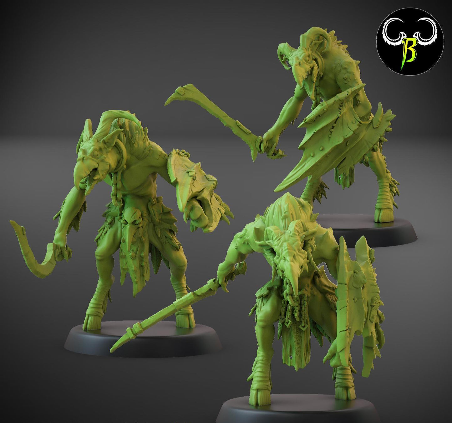 Avian Raider Squad Miniatures (w/ Bases) | Clay Beast Creations | Tabletop Wargaming | 32mm Scale |