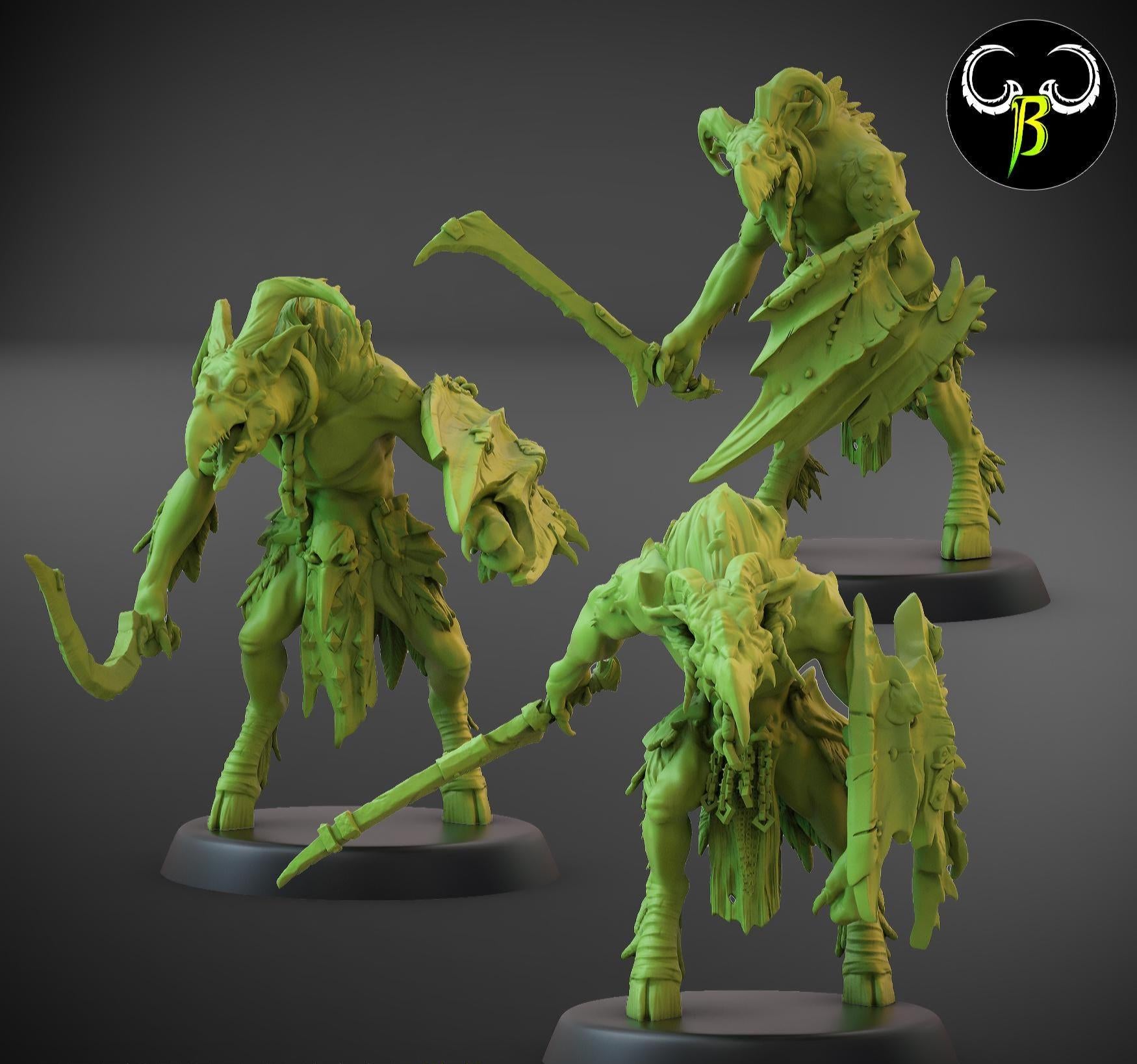 Avian Raider Squad Miniatures (w/ Bases) | Clay Beast Creations | Tabletop Wargaming | 32mm Scale |