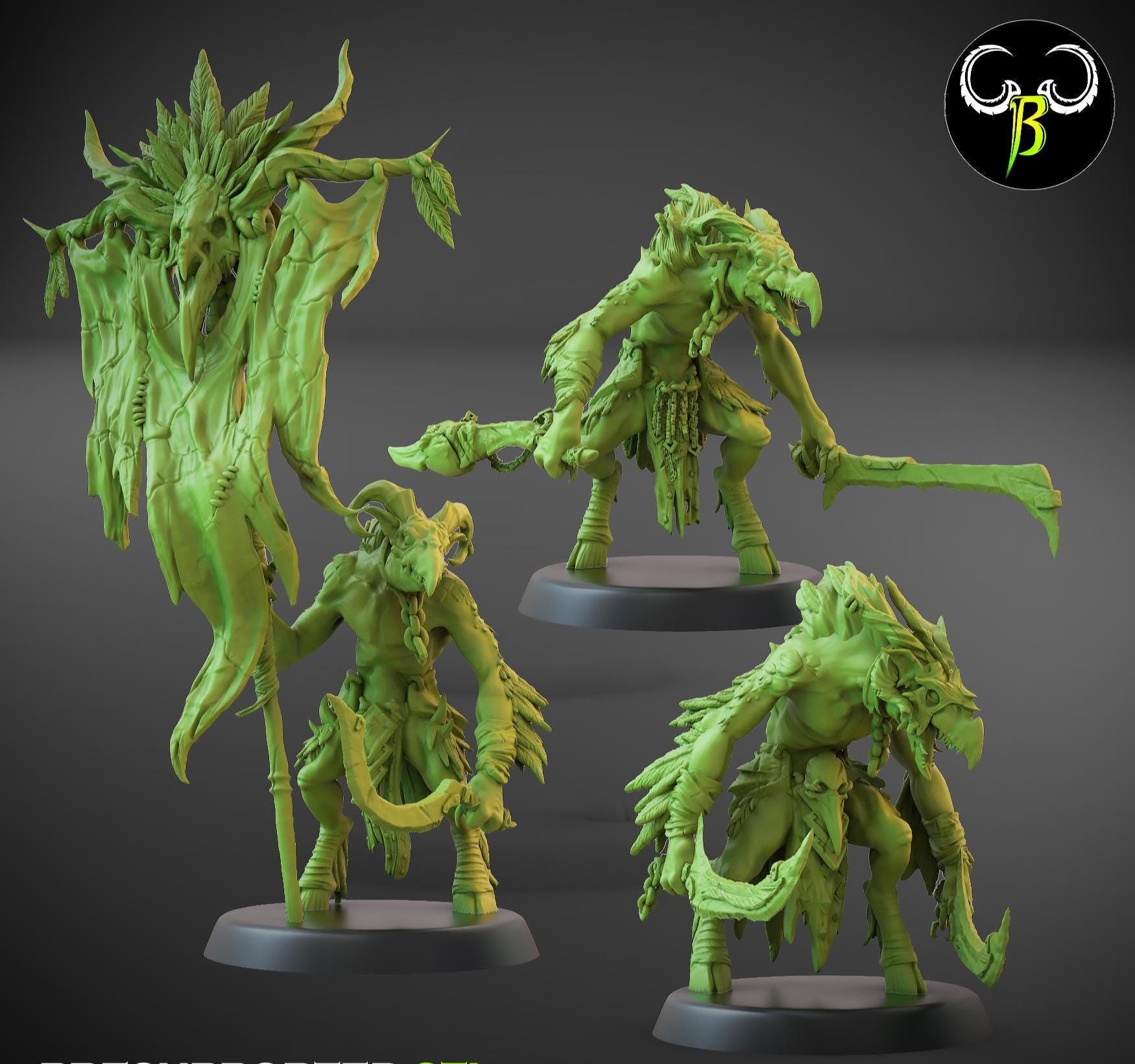 Avian Raider Squad Miniatures (w/ Bases) | Clay Beast Creations | Tabletop Wargaming | 32mm Scale |