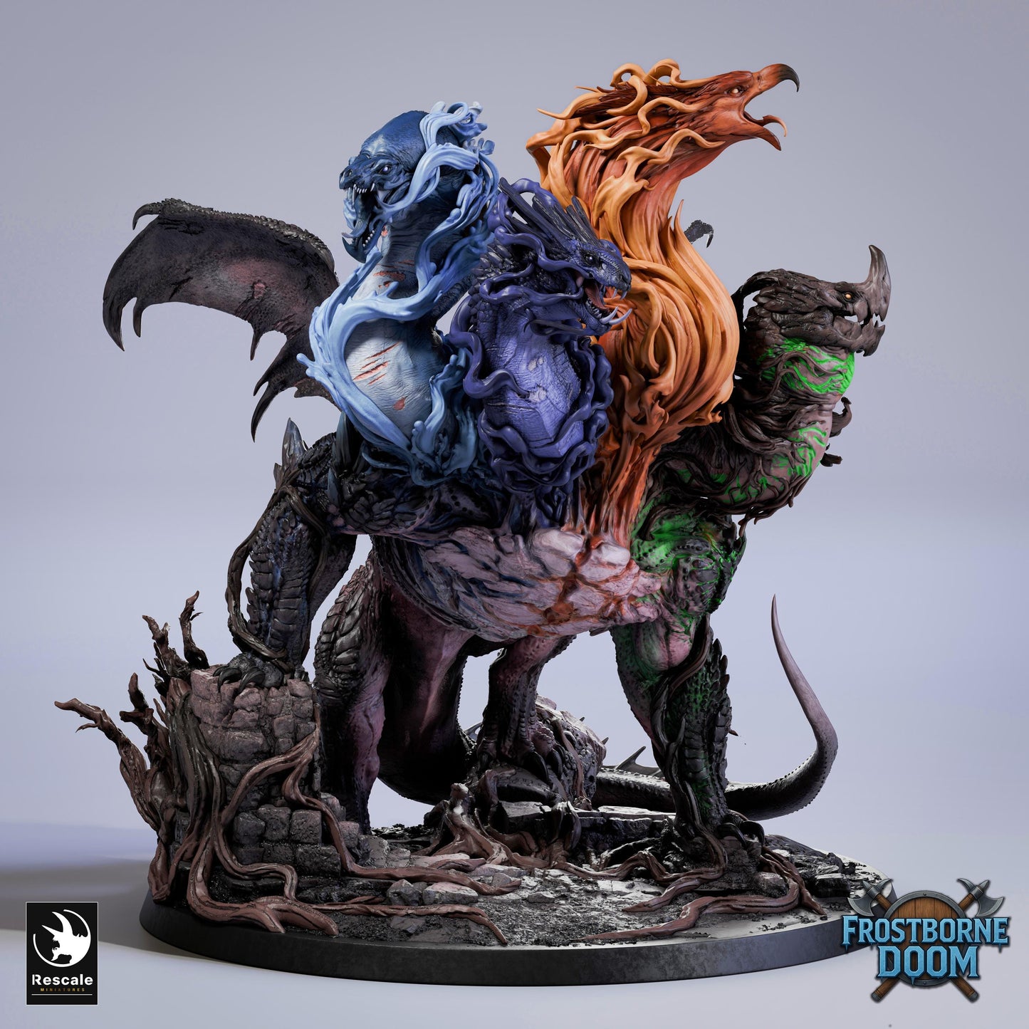 Elemental Dragon Miniature | Rescale Miniatures | TTRPG | Fantasy Wargaming