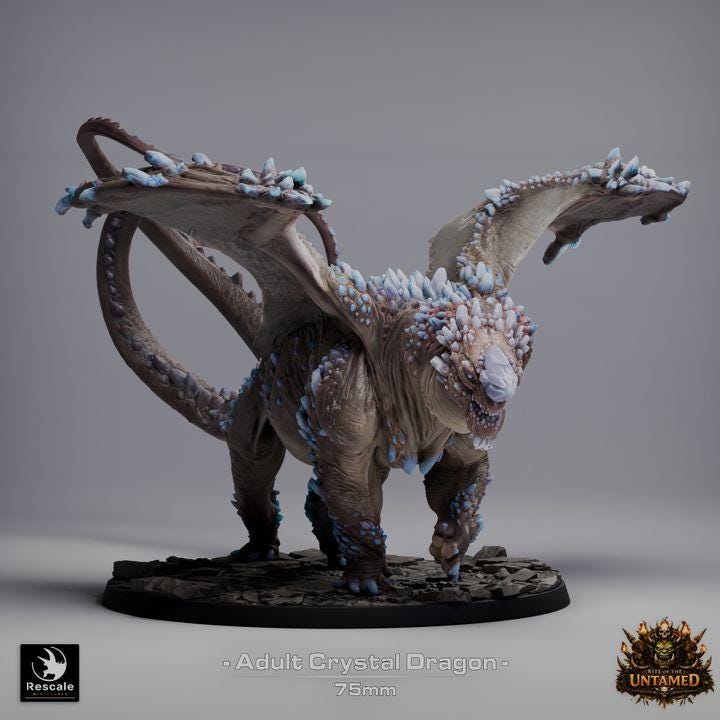 Adult Crystal Dragon Miniature | Rescale Miniatures | TTRPG | Fantasy Wargaming