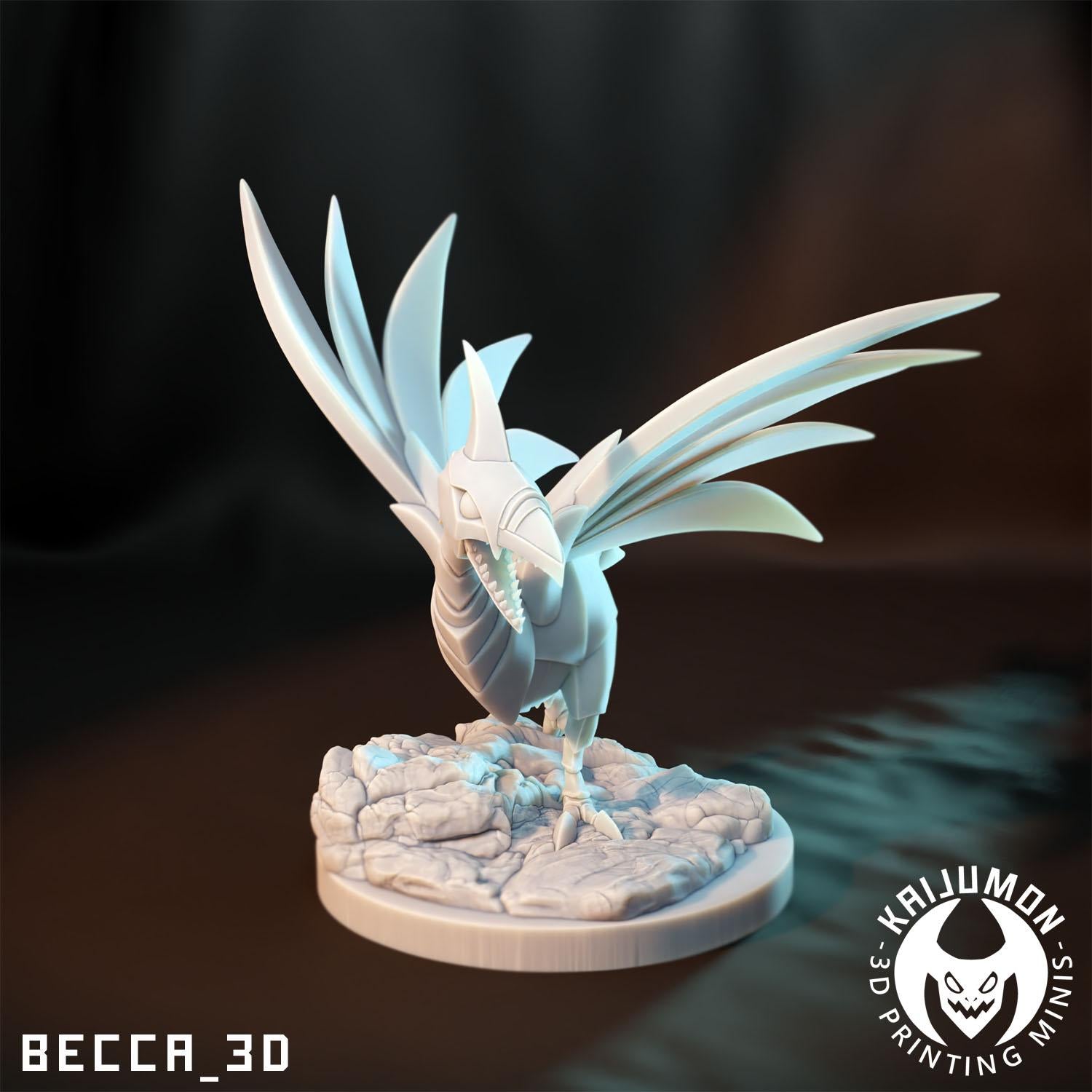 Kaijumon Steel Bird Miniatures | 3D Printed Collectible | Figurine
