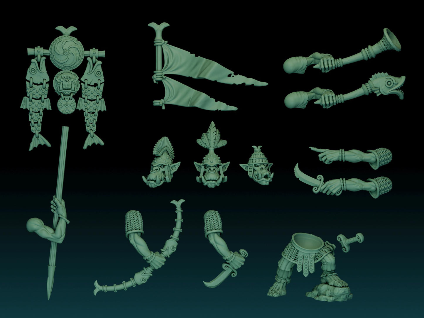 Longsnouts Vol 2 Orc Soldiers Miniatures Kit | The Longsnouts | Fantasy Wargaming | 32mm Scale