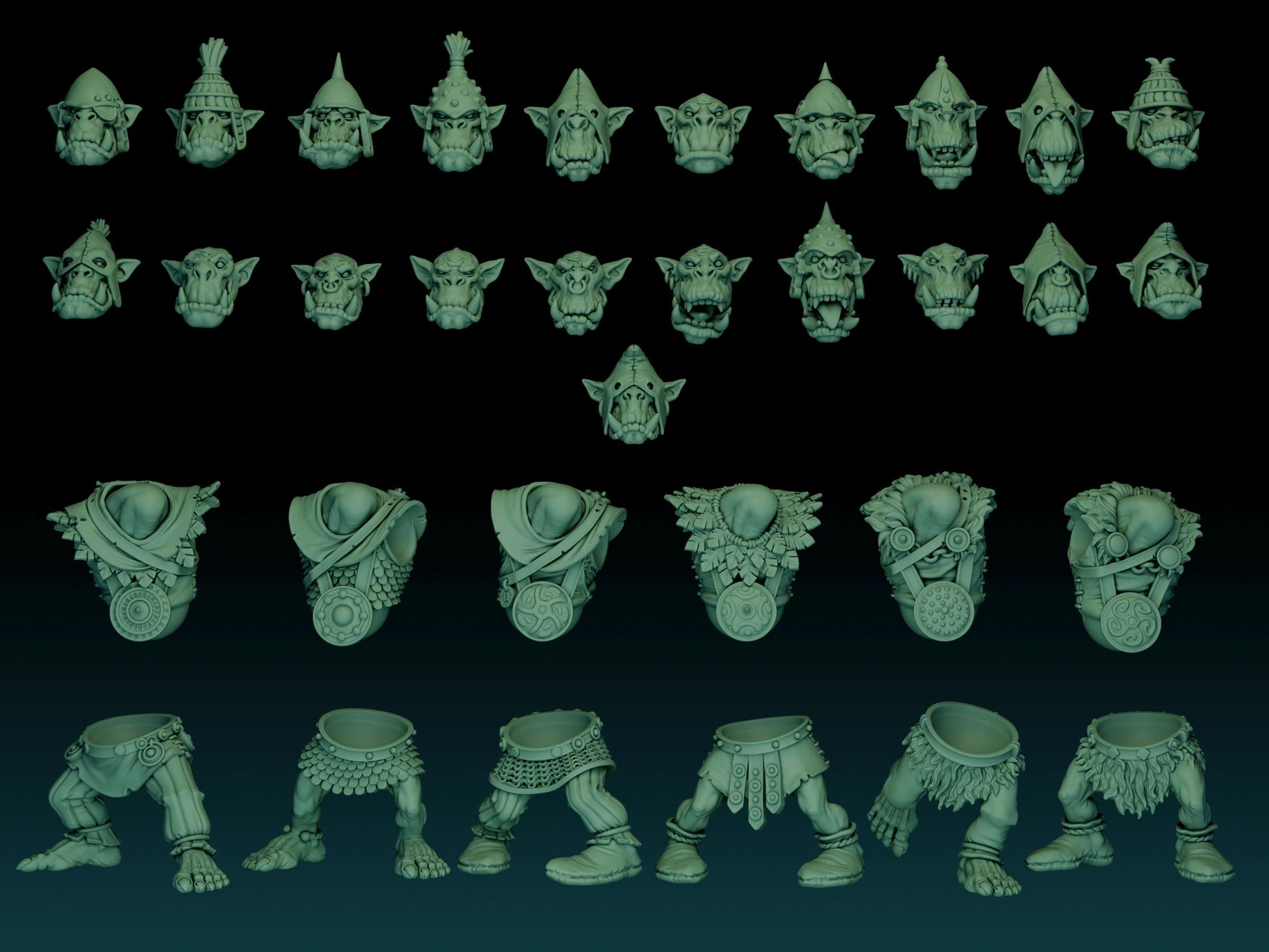 Longsnouts Vol 2 Orc Soldiers Miniatures Kit | The Longsnouts | Fantasy Wargaming | 32mm Scale