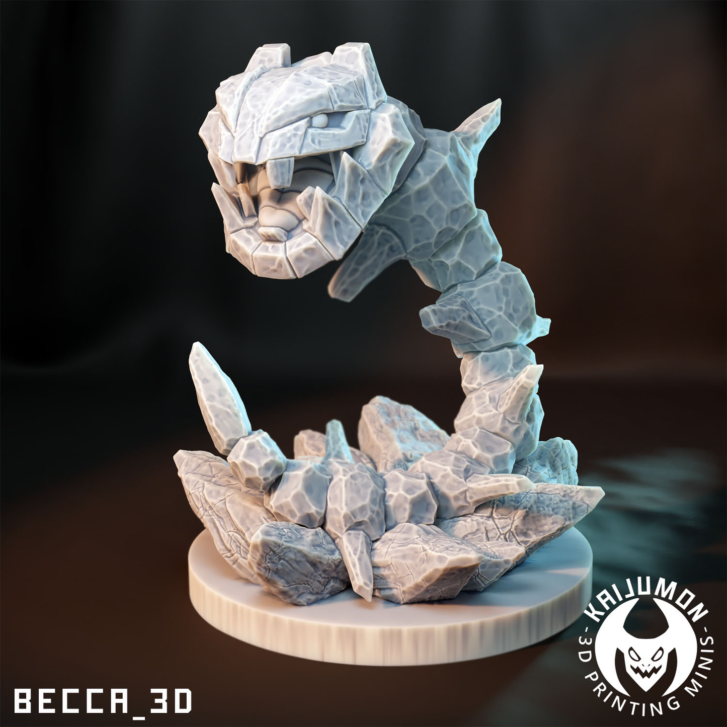 Kaijumon Boldersnake Line Miniatures | 3D Printed Collectible | Figurines