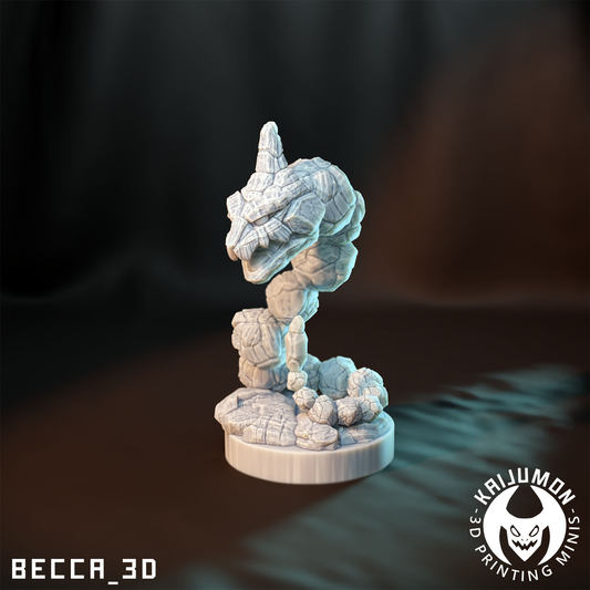 Kaijumon Boldersnake Line Miniatures | 3D Printed Collectible | Figurines