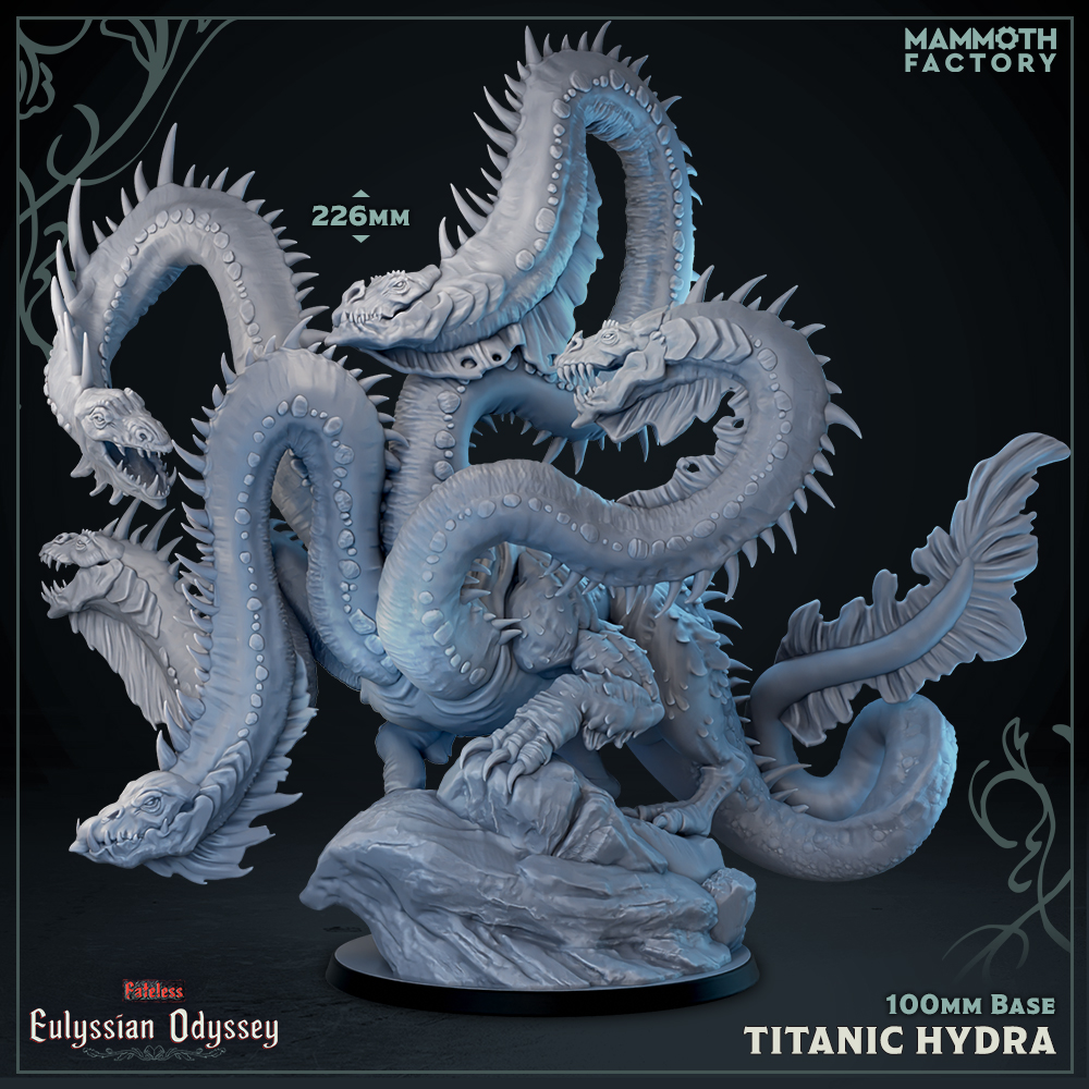 Titanic Hydra Miniature | Mammoth Factory | TTRPGs