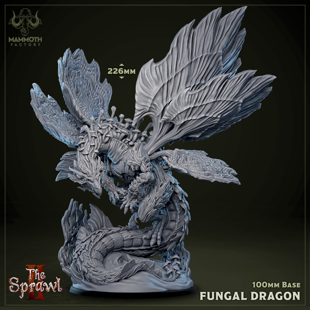 Fungal Dragon Miniature | Mammoth Factory | TTRPGs
