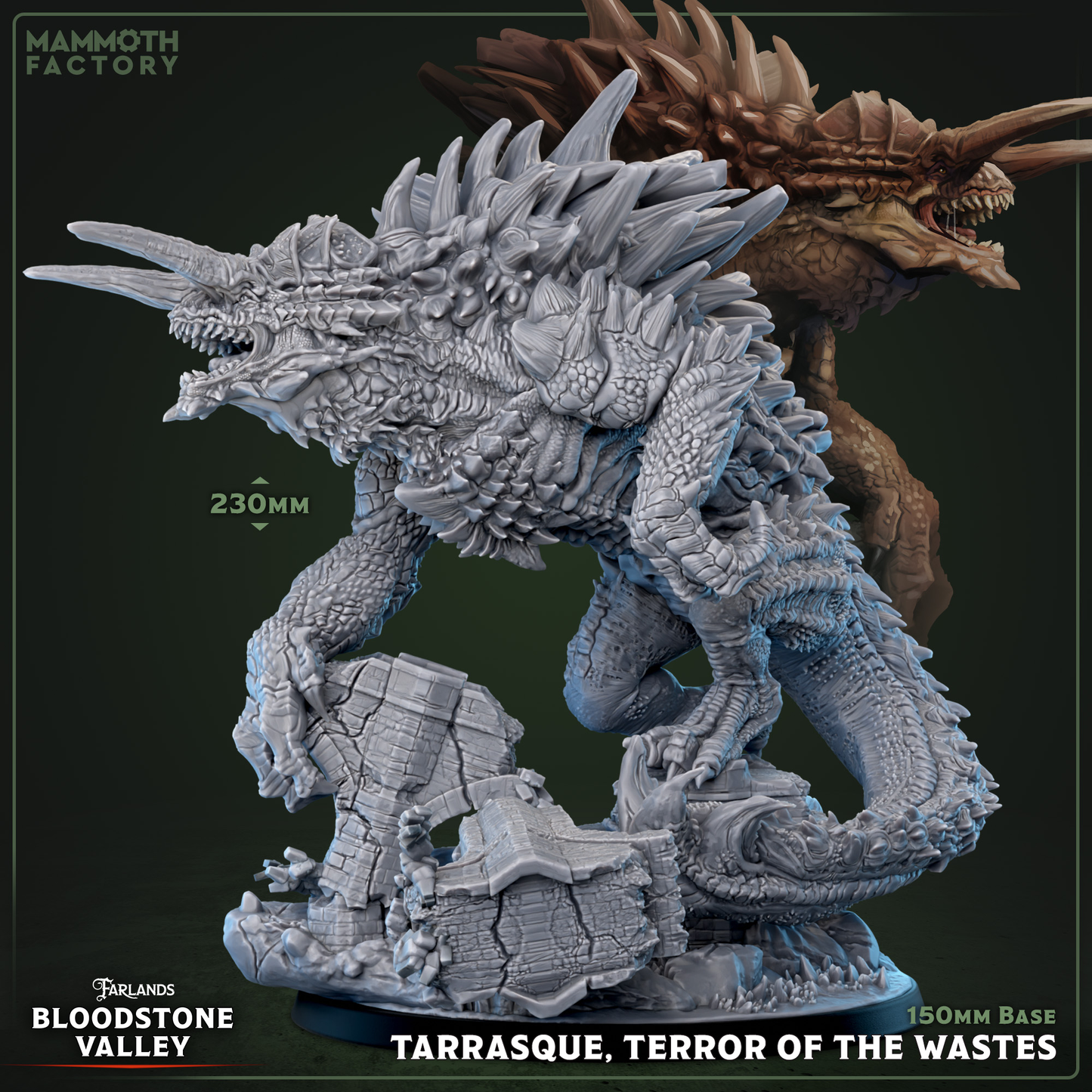 Tarrasque, Terror of the Wastes Miniature | Mammoth Factory | TTRPGs