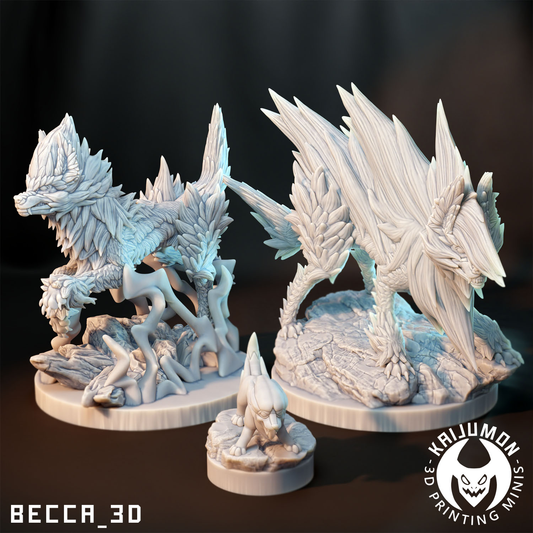 Kaijumon Thunder Hound Line Miniatures | 3D Printed Collectible | Figurines