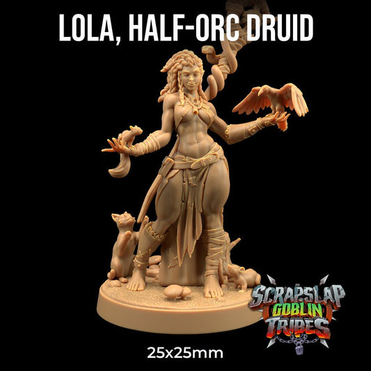Lola, Half-Orc Druid Miniature | Dragon Trappers Lodge