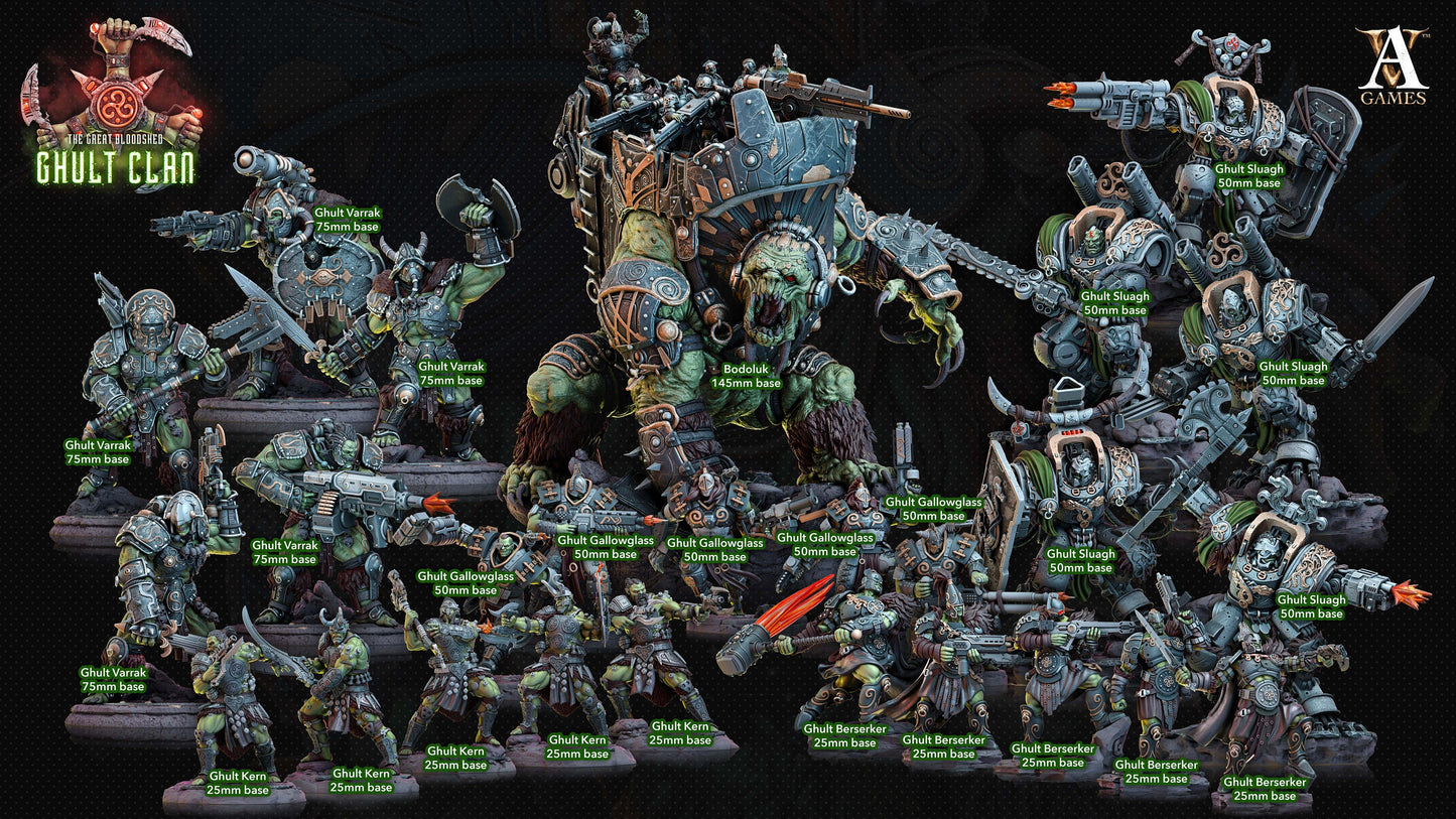 Ghult Slaugh Orc Miniatures (Set of 5 unique) | Archvillain Games