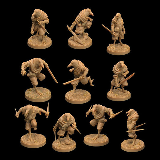 Ravenfolk Soldiers Miniatures (Set of 10) | Dragon Trappers Lodge