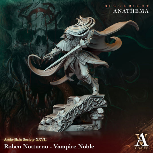 Roben Notturno, Vampire Noble Miniature | Archvillain Games