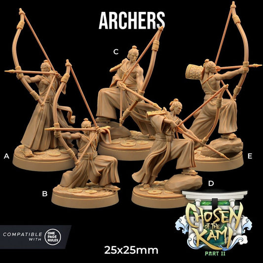 Kami Chosen Archers Miniatures (Set of 5) | Dragon Trappers Lodge
