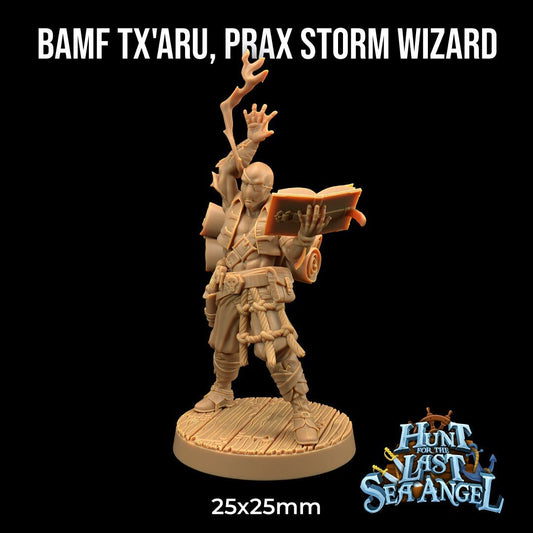 Bamf Tx'aru, Prax Storm Wizard Miniature | Dragon Trappers Lodge